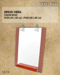 E13. Espejo Di Tomado modelo Viena PV60 azul. 1 Estante. 2 ingresos de luz