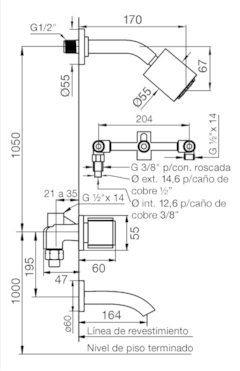 G03. Juego para Ducha y Bañera FV California - comprar online