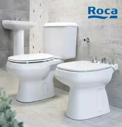 JS2. Juego de loza sanitaria de apoyo Roca Mónaco. Color Blanco. 3A. Largo