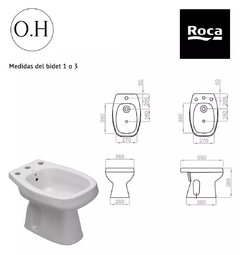 S6. Bidet de apoyo Roca Mónaco. Color Blanco. 3A - comprar online