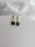 Brinco Zircônia verde e Cristal Folheado em Ouro 18k