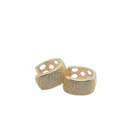 Brinco de Argola Feminino Click Banhado a Ouro 18k Cravejado- 5f - comprar online