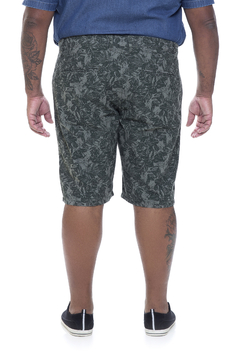 Bermuda Masculina Sarja Plus Size Floral Verde na internet