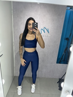 Conjunto legging shine azul marinho