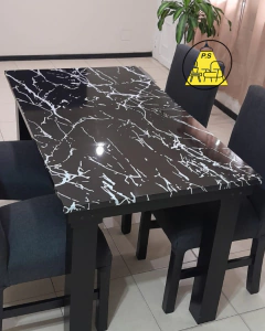 4 sillas + mesa SIMIL MARMOL (fija) en internet