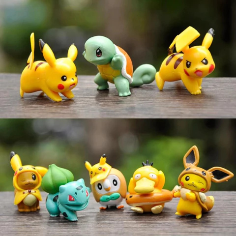 Mini Figuras Pokémon de PVC 3–3.5 cm | Pikachu, Psyduck, Squirtle, Bulbasaur | Figuras Pastel Decorativas y Coleccionables