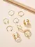 9 piezas Anillo con diseño de diamante de imitación - comprar en línea