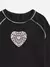Camiseta mangalarga con bordado de corazón con puntada - comprar en línea