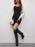 Vestido ajustado de color combinado escote corazón en internet