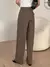 Pantalones de traje de talle alto con fruncido con bolsillo oblicuo - tienda en línea