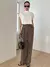 Pantalones de traje de talle alto con fruncido con bolsillo oblicuo