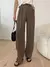 Imagen de Pantalones de traje de talle alto con fruncido con bolsillo oblicuo