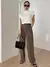 Pantalones de traje de talle alto con fruncido con bolsillo oblicuo en internet