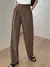Pantalones de traje de talle alto con fruncido con bolsillo oblicuo