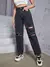 Jeans desgarro de talle alto - comprar en línea
