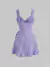 Vestido de tirantes unicolor ribete con fruncido - comprar en línea