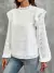 Blusa jacquard ribete con fruncido de manga farol en internet