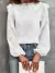 Blusa jacquard ribete con fruncido de manga farol