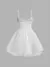 Vestido De Tirantes Con Dobladillo De Malla Plisada Para Mujer - comprar en línea