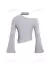 Camiseta De Manga Acampanada Con Escote Asimétrico Y Detalle De Botones Para Mujer - tienda en línea