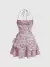 Vestido halter con estampado floral rosa - comprar en línea