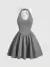 Vestido gris con lazo