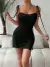 Vestido de mujer con cuello halter negro - tienda en línea