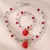 Conjunto de joyas de fresita (collar + aretes)