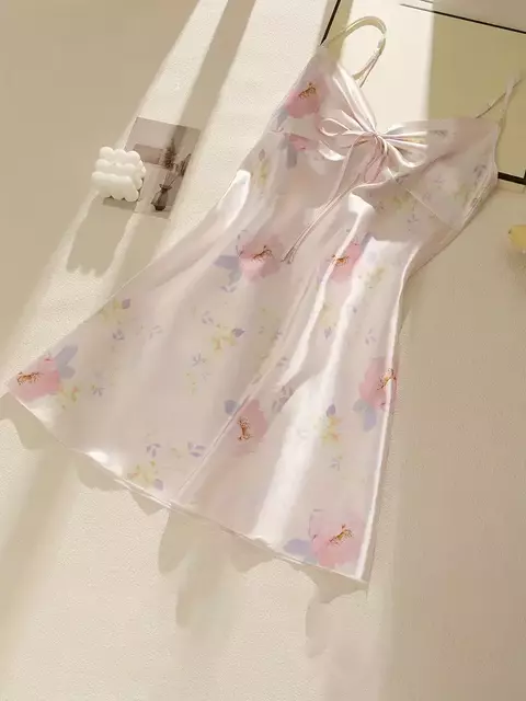 Pijama de Encaje Transparente Satin