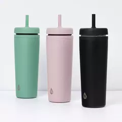 TAL Stainless Steel Rowan Tumbler with Silicone Straw 24 fl oz, Black - tienda en línea