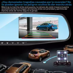 Cámara Espejo Retrovisor Frente Y Trasera Auto Full Hd Dvr