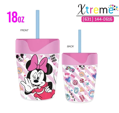 Vaso para niña con popote 18 oz.