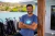 Camiseta estonada azul "Super poder" – Aventtura-X ( 100% algodão ) na internet