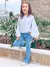 Blusa Infantil Manga Bufante Listrada - comprar online