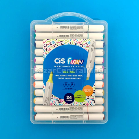 Marcador Criativo Flow 24 Cores - Cis