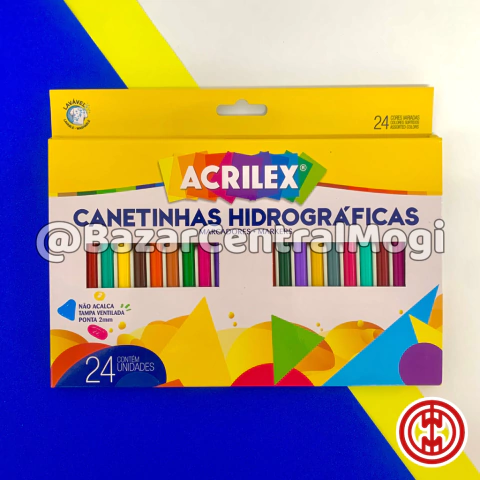 Caneta Hidrográfica 24 Cores - Acrilex