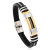 Pulsera Hombre Oro Silicona Con Chapa Acero Inoxidable