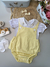 Jardineira + Blusinha - Amarelo Poá