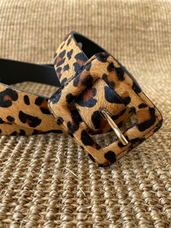 Cinto couro animal print (onça) - comprar online