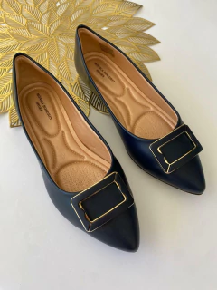 Sapatilha com aplicação metálica (Azul Marinho) - Mônica Boldrin Shoes