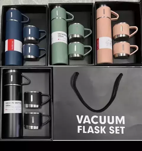 Kit Garrafa Térmica com 3 Xícaras