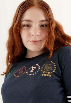 Remera campus (Azul - Mostaza) | BUDDIES - comprar online