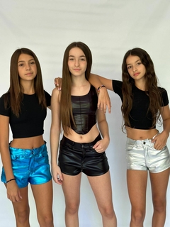 Short engomado (Negro - Azul - Plata) | SOCIPPO