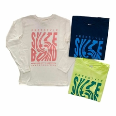 Remera m/l Skate (Blanco - Amarillo - Azul) | MAWEN