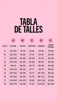 TABLA DE TALLES BUDDIES