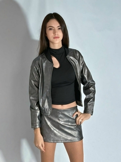 Campera cuerina (Negro - Gris) | BAXX - comprar online