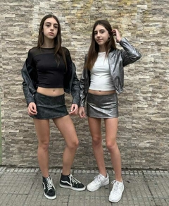 Campera cuerina (Negro - Gris) | BAXX
