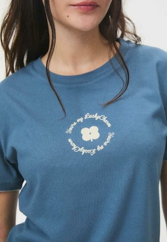 Remera Sarah (Blanco - Azul) | BUDDIES - comprar online