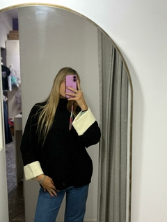 Sweater dama polera larga puño combinado | NASA