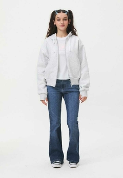 Campera Lily (Gris melange - Azul) | BUDDIES - Motivos Para Quedarte
